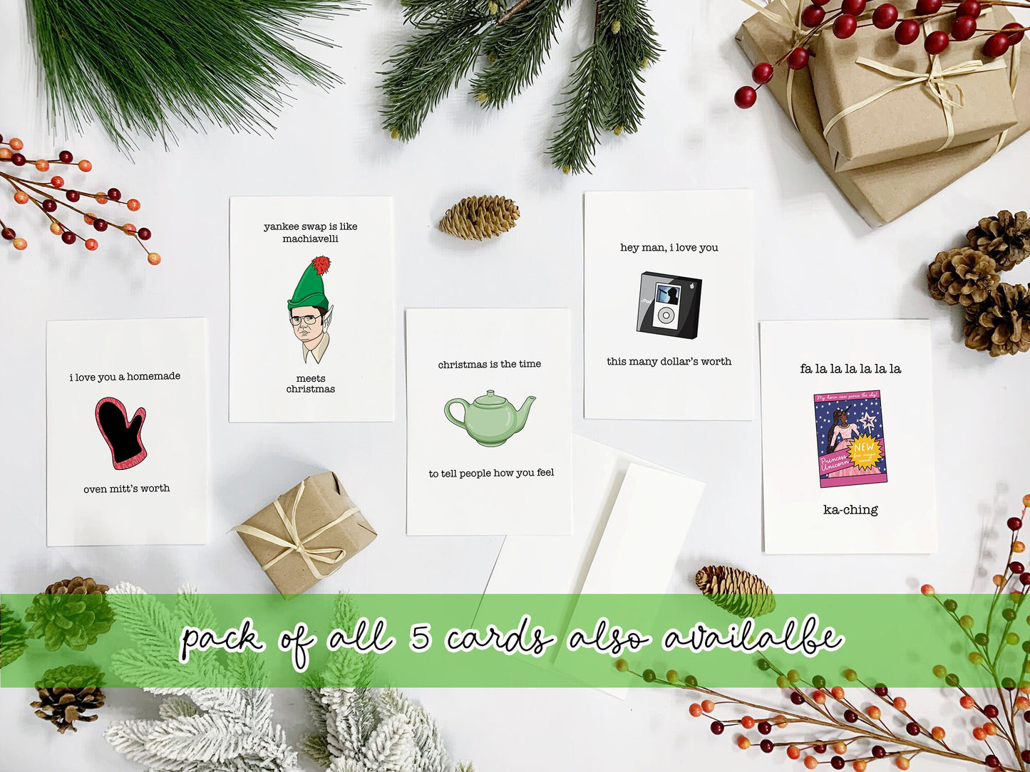 The Office Christmas Card / Greeting Cards Handmade / Funny Christmas Card / Dwight Schrute / Princess Unicorn