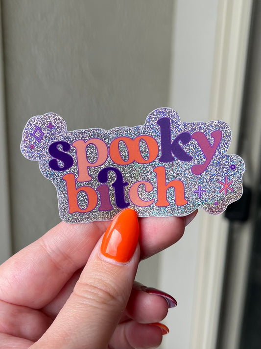 Spooky bitch sticker witchy feminist gift laptop sticker water bottle sticker