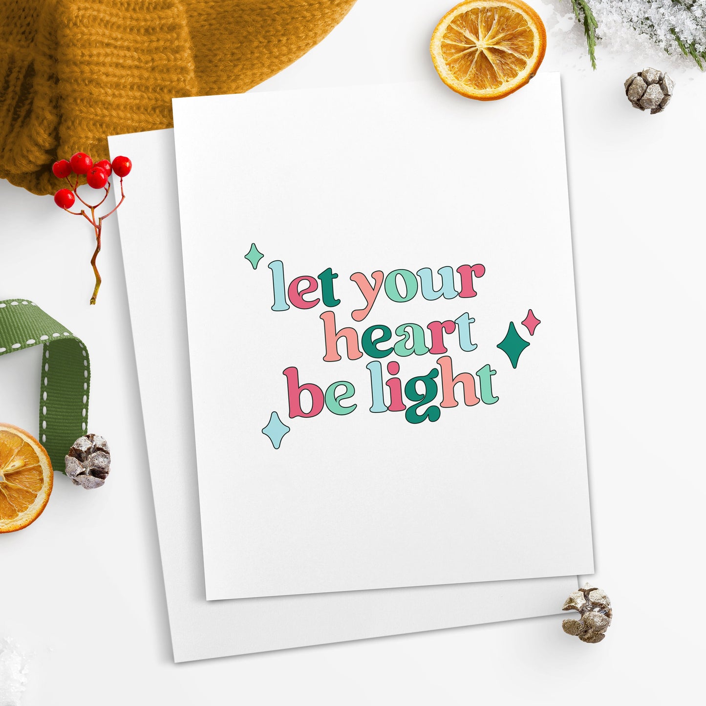 Christmas cards Holiday cards with envelopes Warm Wishes Cute Christmas Cards Let Your Heart Be Light