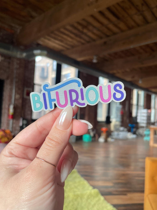 bifurious glitter sticker