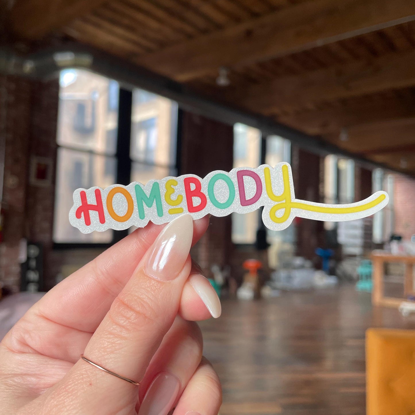 homebody glitter sticker