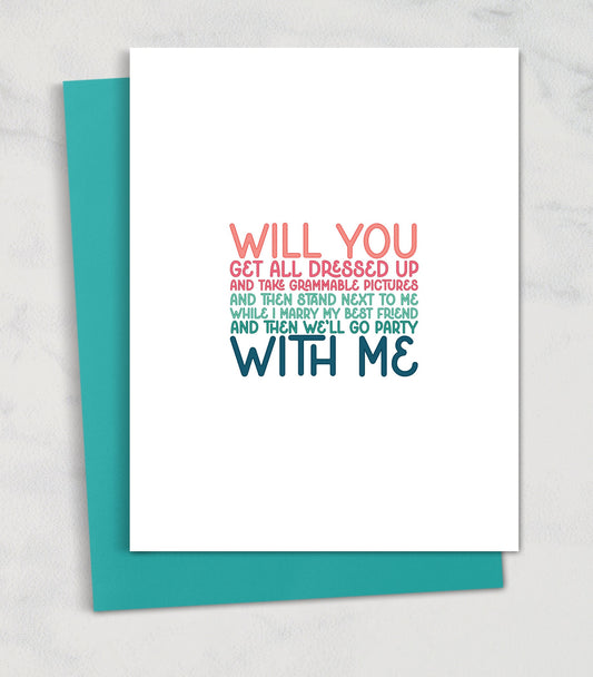 Will You Get Dressed Up... with Me / Bridal Party Groomsman Card