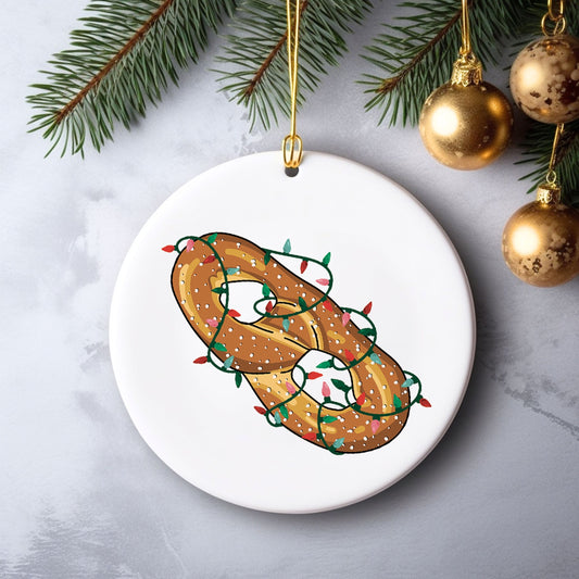 Soft Pretzel Ornament Philly Christmas Ornament Santa Broad Street Funny Holiday Card Philadelphia Humor Deck the Jawn Gritty Claus