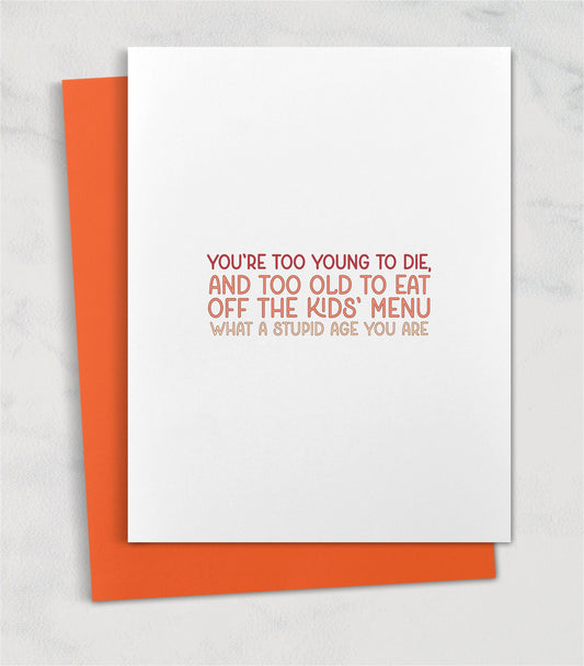 What a stupid age you are / Funny birthday card Unconventional The Good Place TV show