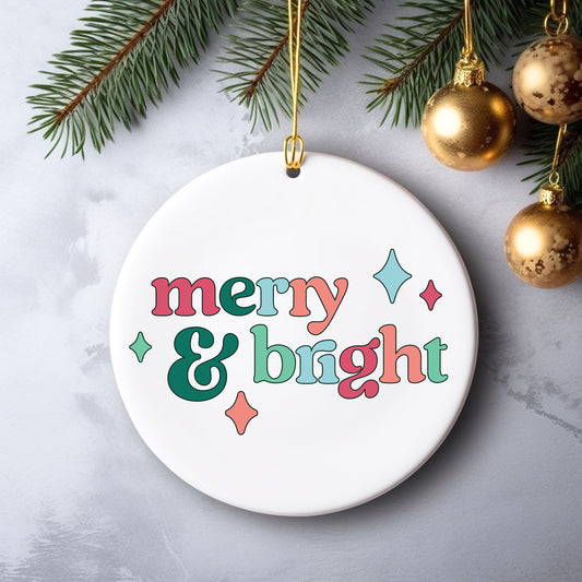 Merry & Bright Christmas Ornament Gift