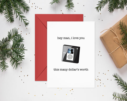 The Office Christmas Card / Greeting Cards Handmade / Funny Christmas Card / Michael Scott / Video iPod