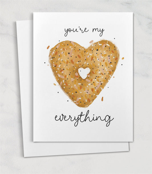 Funny Anniversary Card for Him Anniversary Gifts for Couples Anniversary Card Funny You Are My Everything Bagel Card