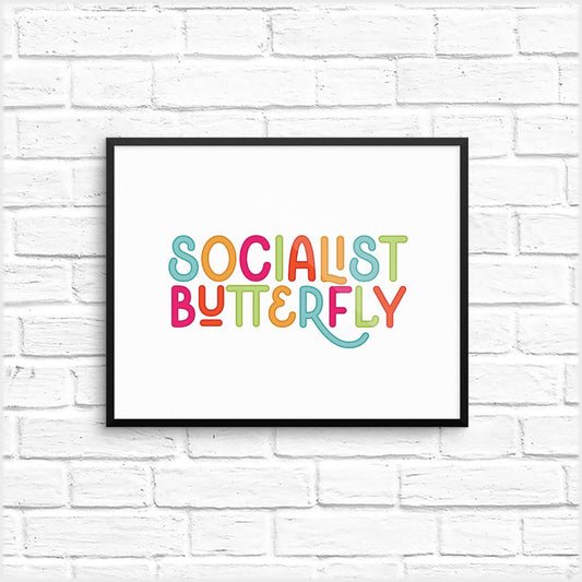 socialist butterfly print