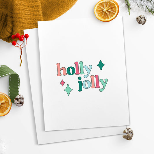 Christmas cards Holiday cards with envelopes Warm Wishes Cute Christmas Cards Holly Jolly