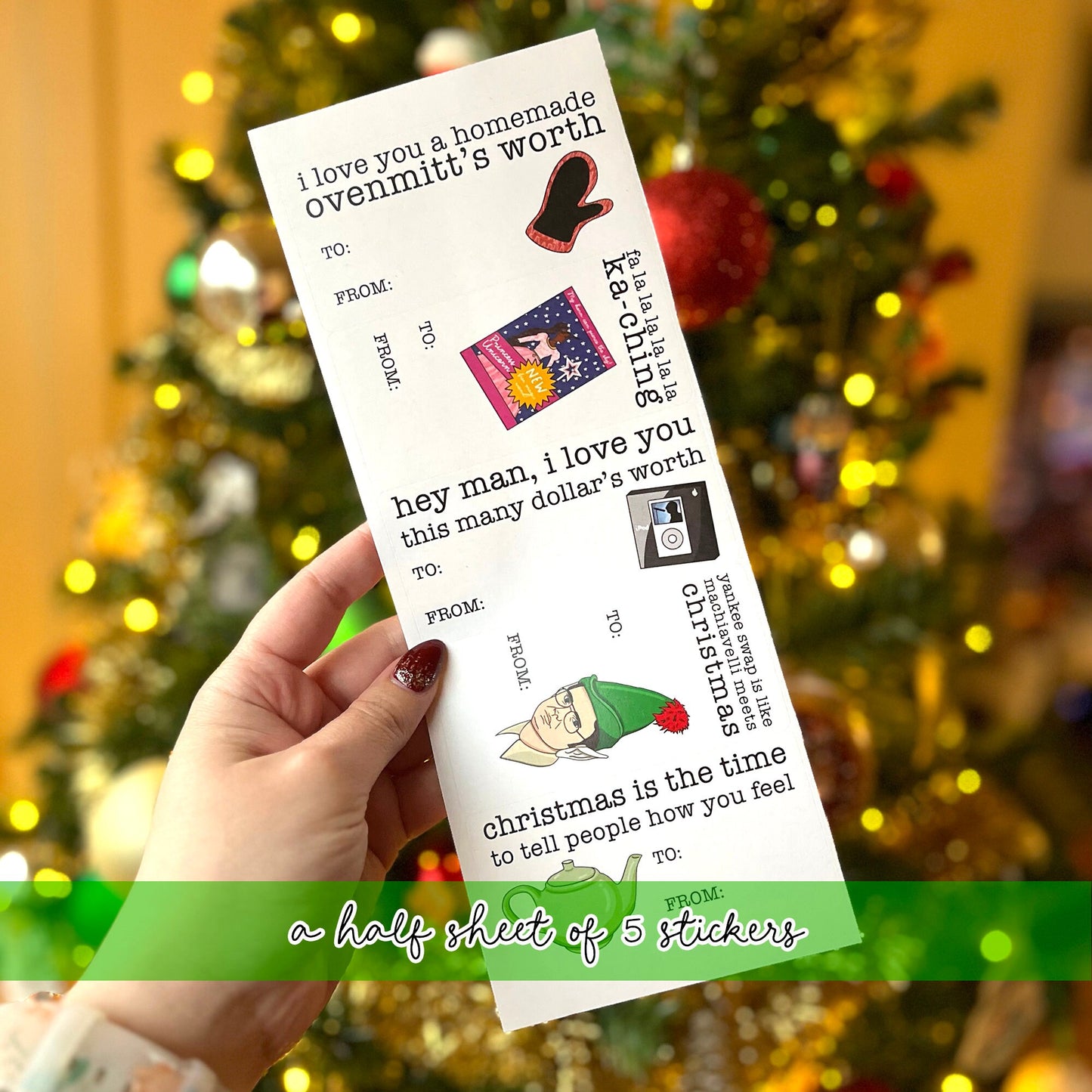 The Office Christmas Gift Tags / Sticker Gift Tags / To From Stickers / Christmas Gift Handmade / Funny Gift Tags / Jim and Pam Teapot