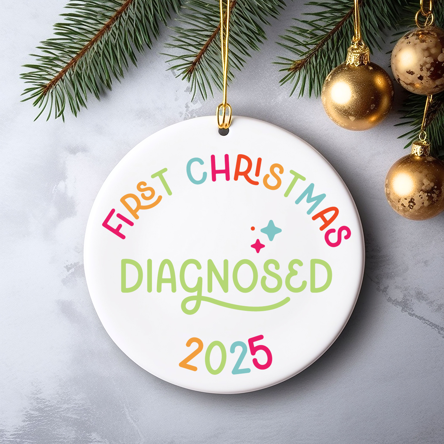 first christmas diagnosed ornament