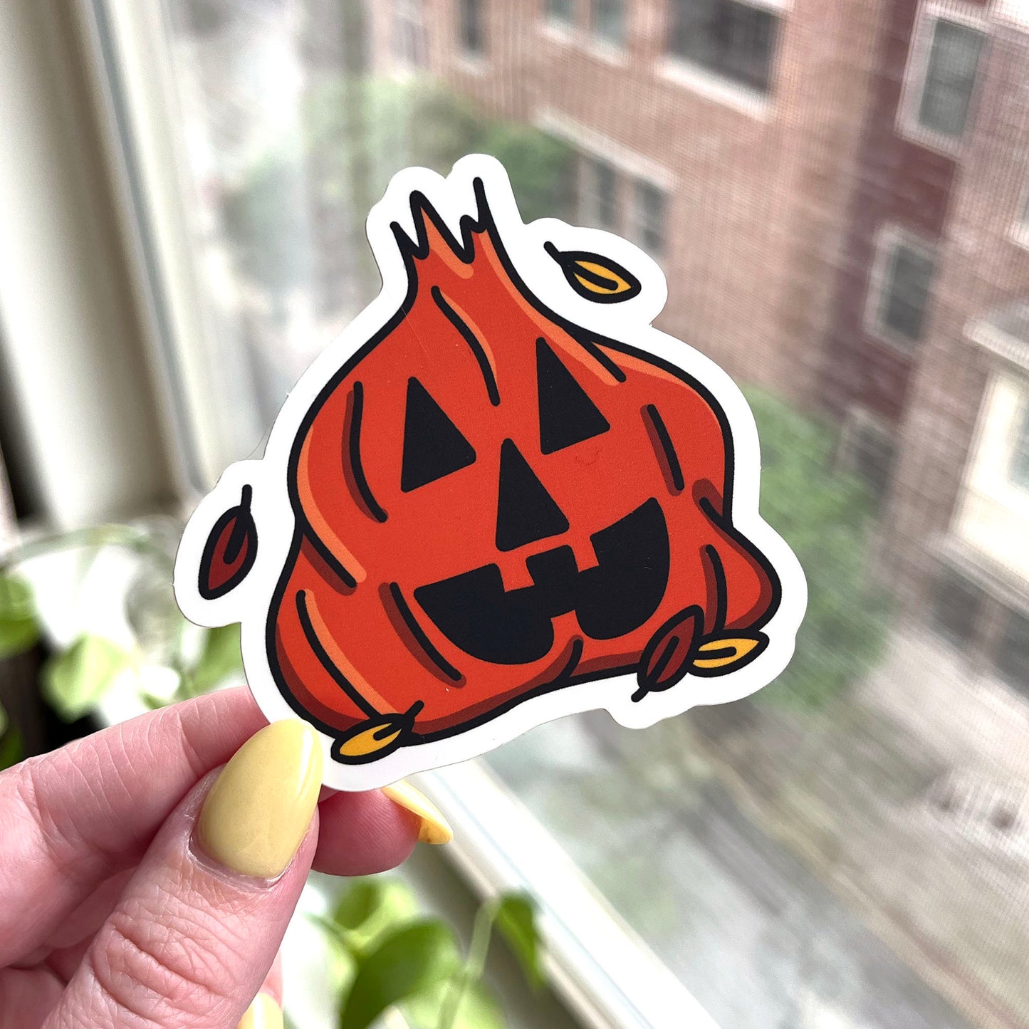 Jack o Lantern Leaf Bag sticker