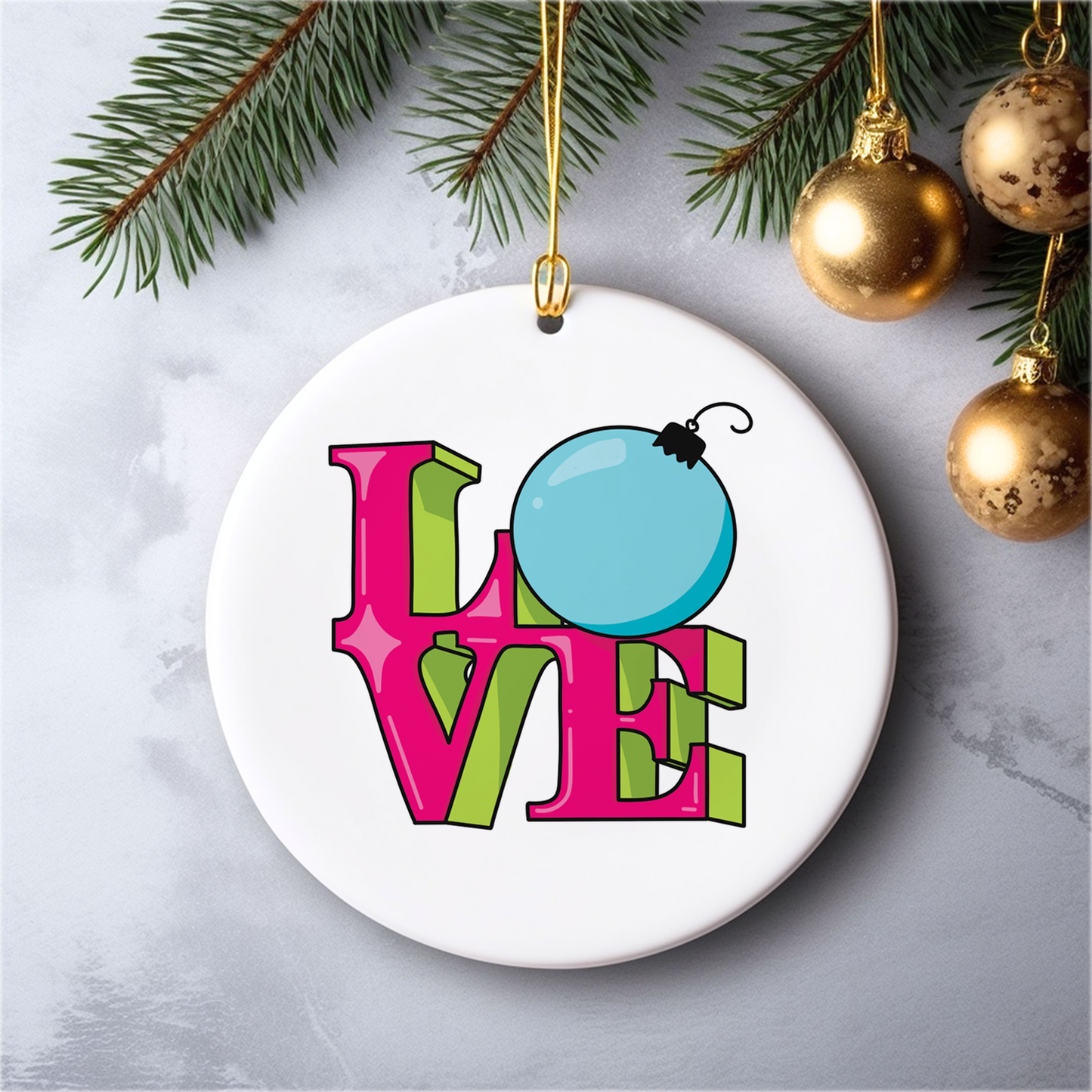 love park sign philly christmas ornament