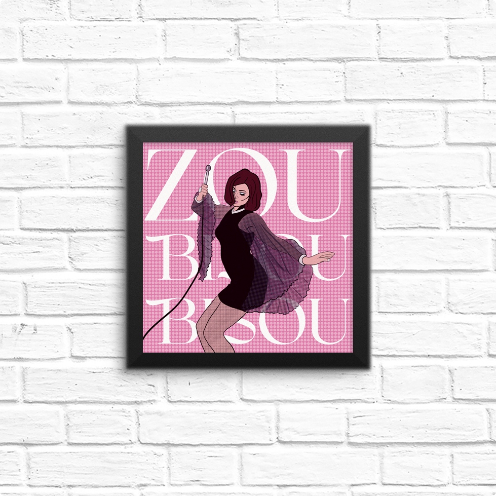 zou bisou bisou mad men 8x8 print