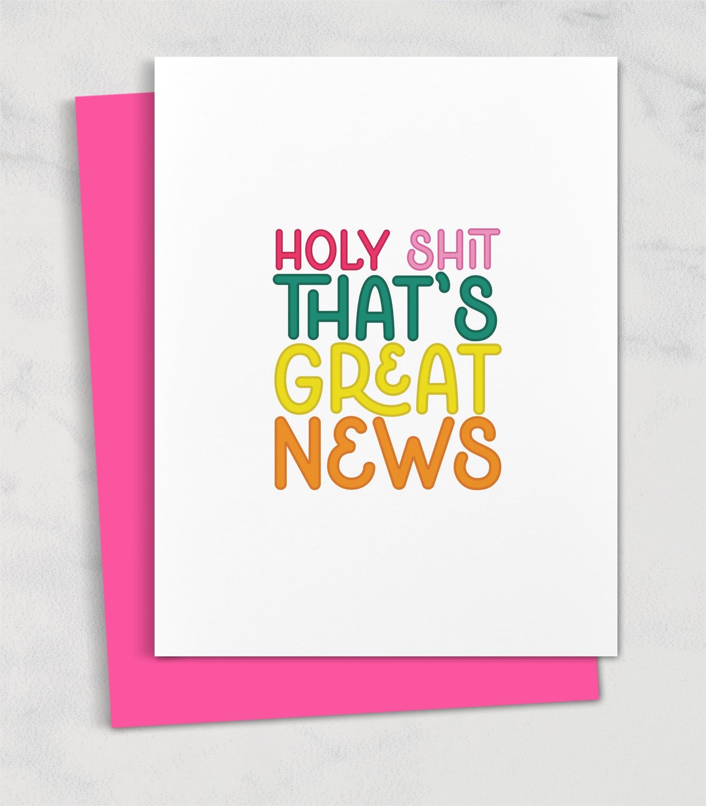 holy shit that's great news / congratulations card for friend