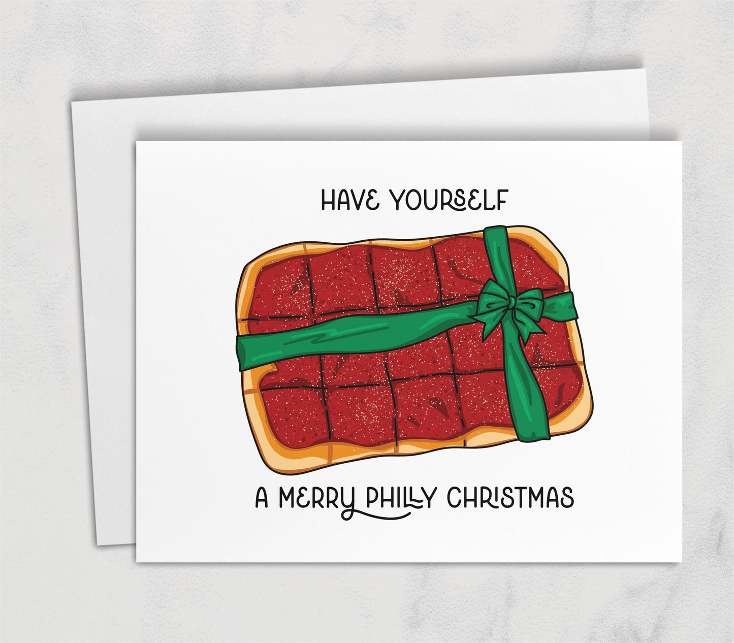 Philly Christmas Card Cheesesteak Santa Broad Street Funny Holiday Card Philadelphia Humor Deck the Jawn Gritty Claus Tomato Pie