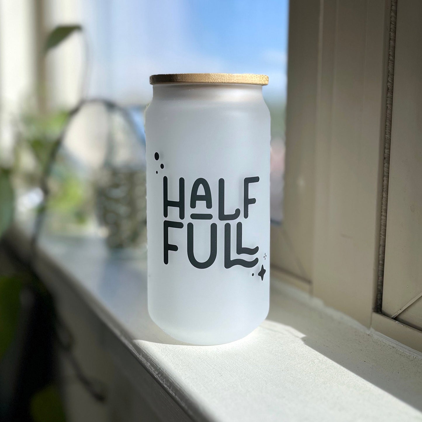 Half Full Cup / 18 oz glass cup