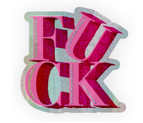 fuck love park sign glitter sticker