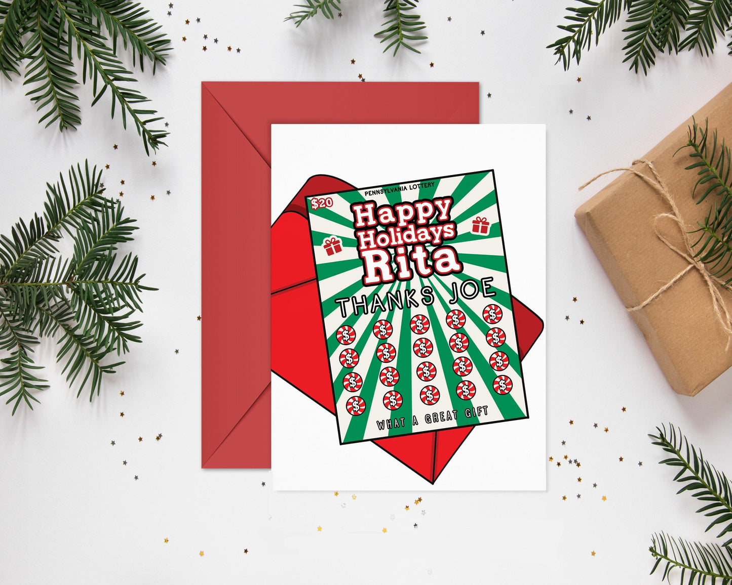 PA Lottery Philly Christmas Card Cheesesteak Santa Broad Street Funny Holiday Card Philadelphia Humor Deck the Jawn Gritty Claus