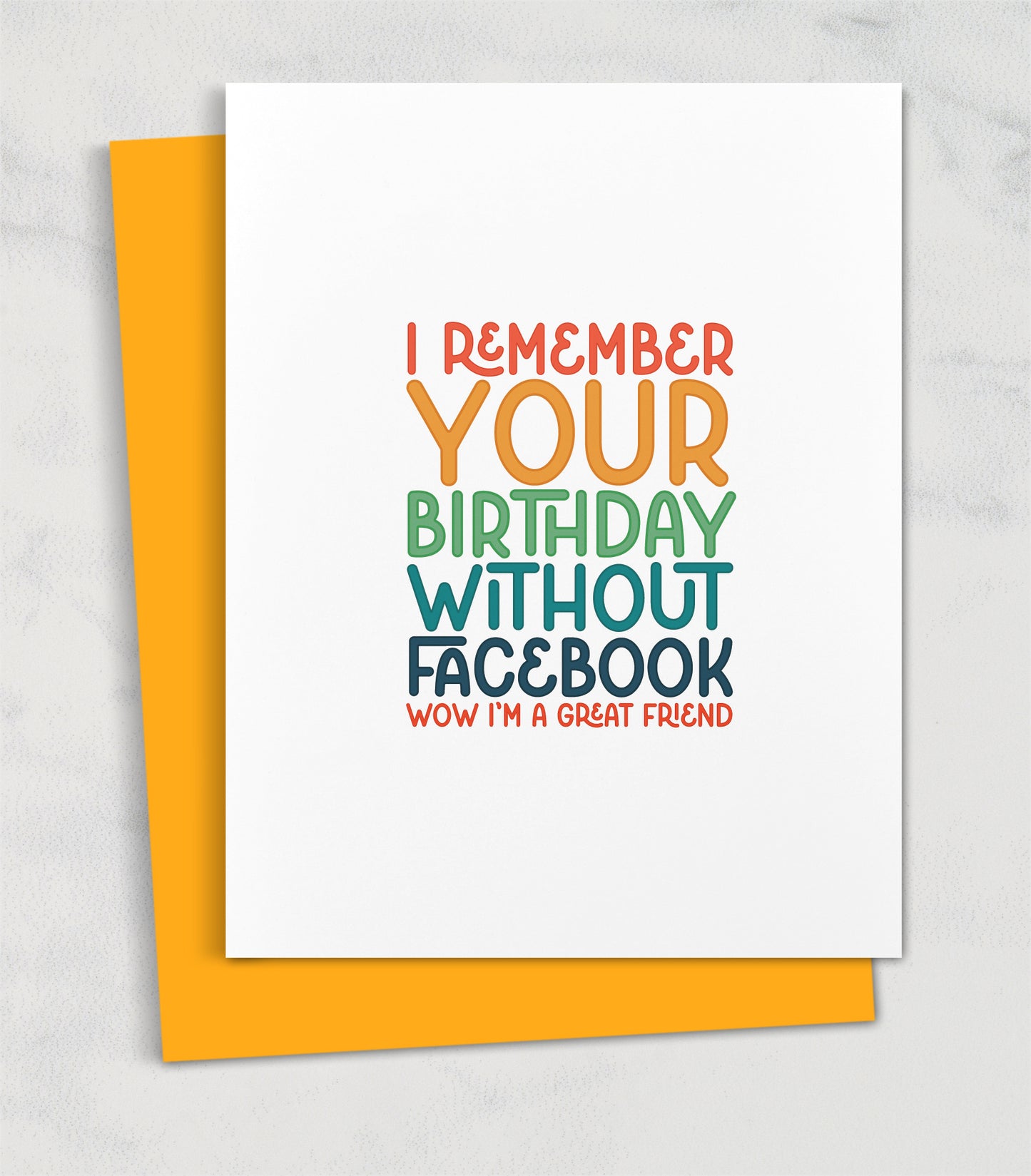 i remember your birthday without facebook greeting card