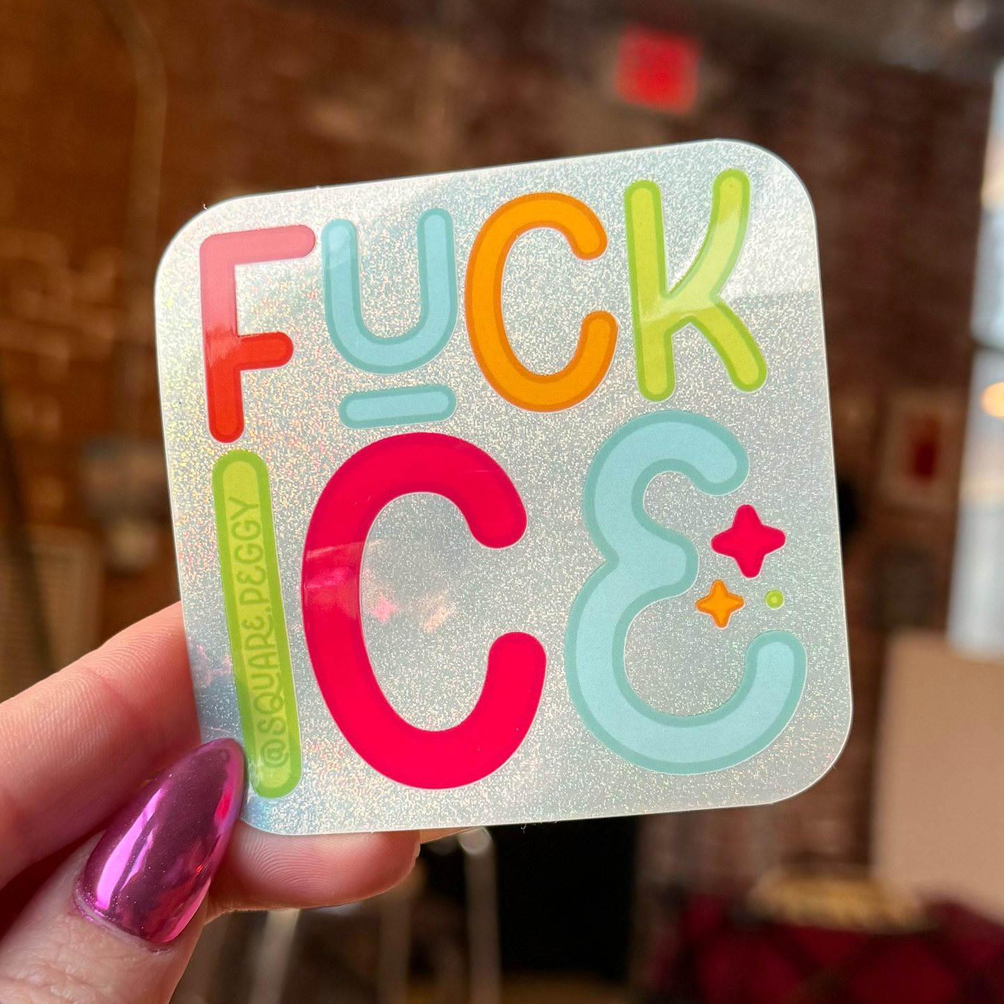 fuck ice glitter sticker