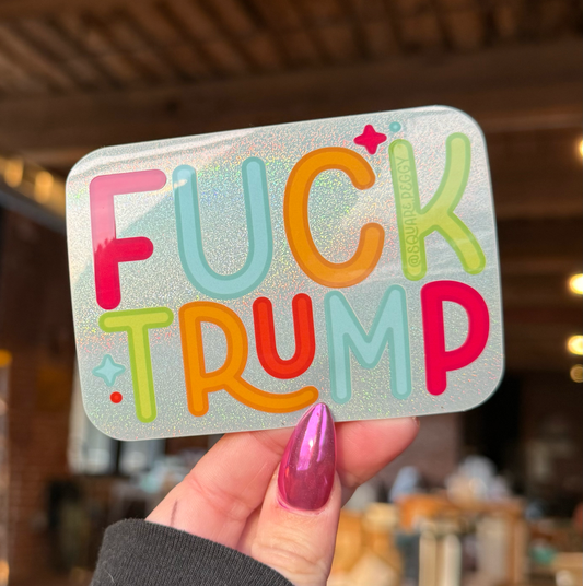 fuck trump glitter sticker