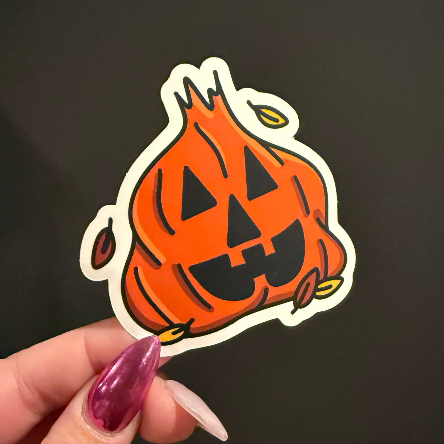 jack o lantern leaf bag sticker
