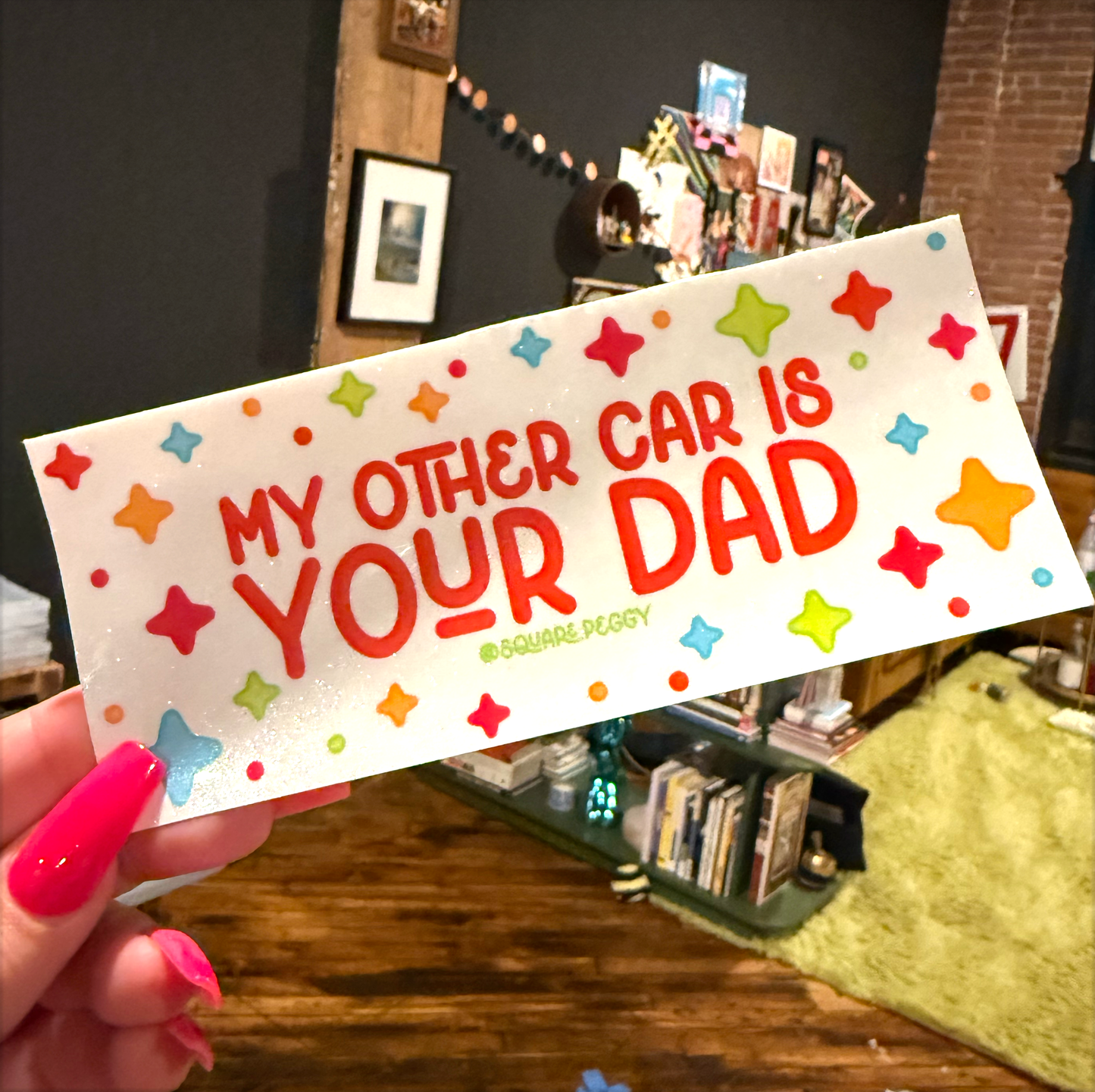 my other car is your dad glitter bumper sticker