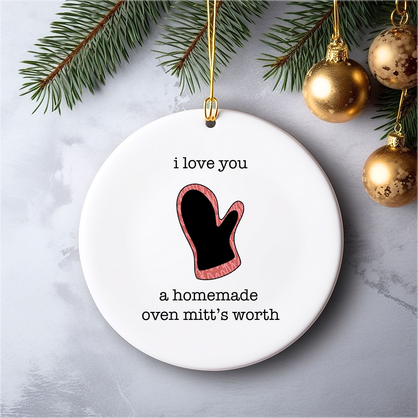 i love you a homemade ovenmitt's worth the office ornament