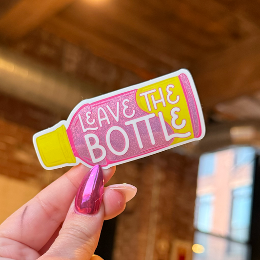 leave the (pepto) bottle glitter sticker