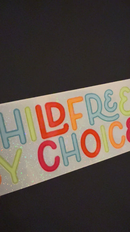 childfree by choice glitter sticker