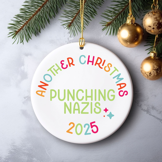 another christmas punching nazis ornament