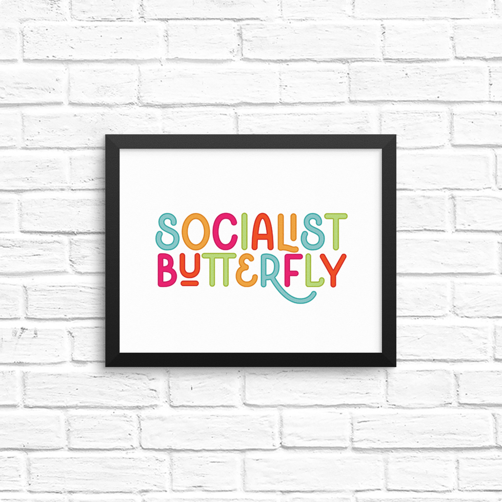 socialist butterfly 8x10 print