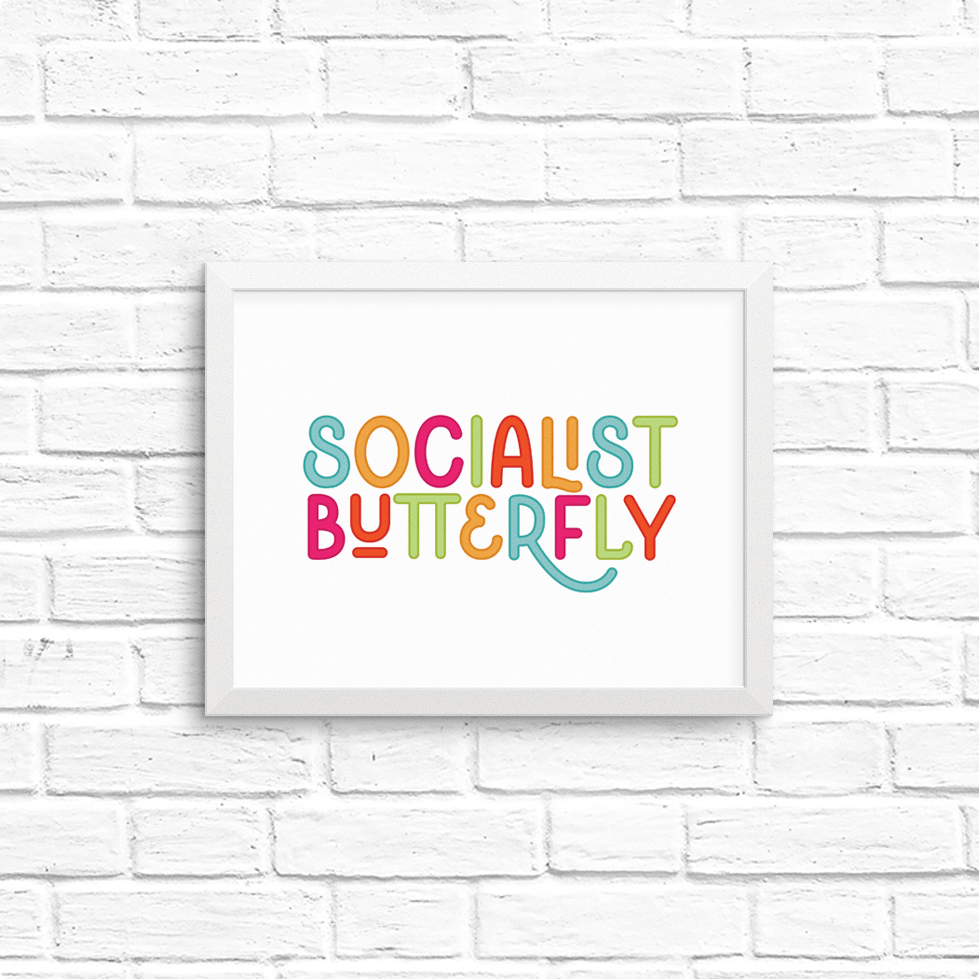 socialist butterfly 8x10 print
