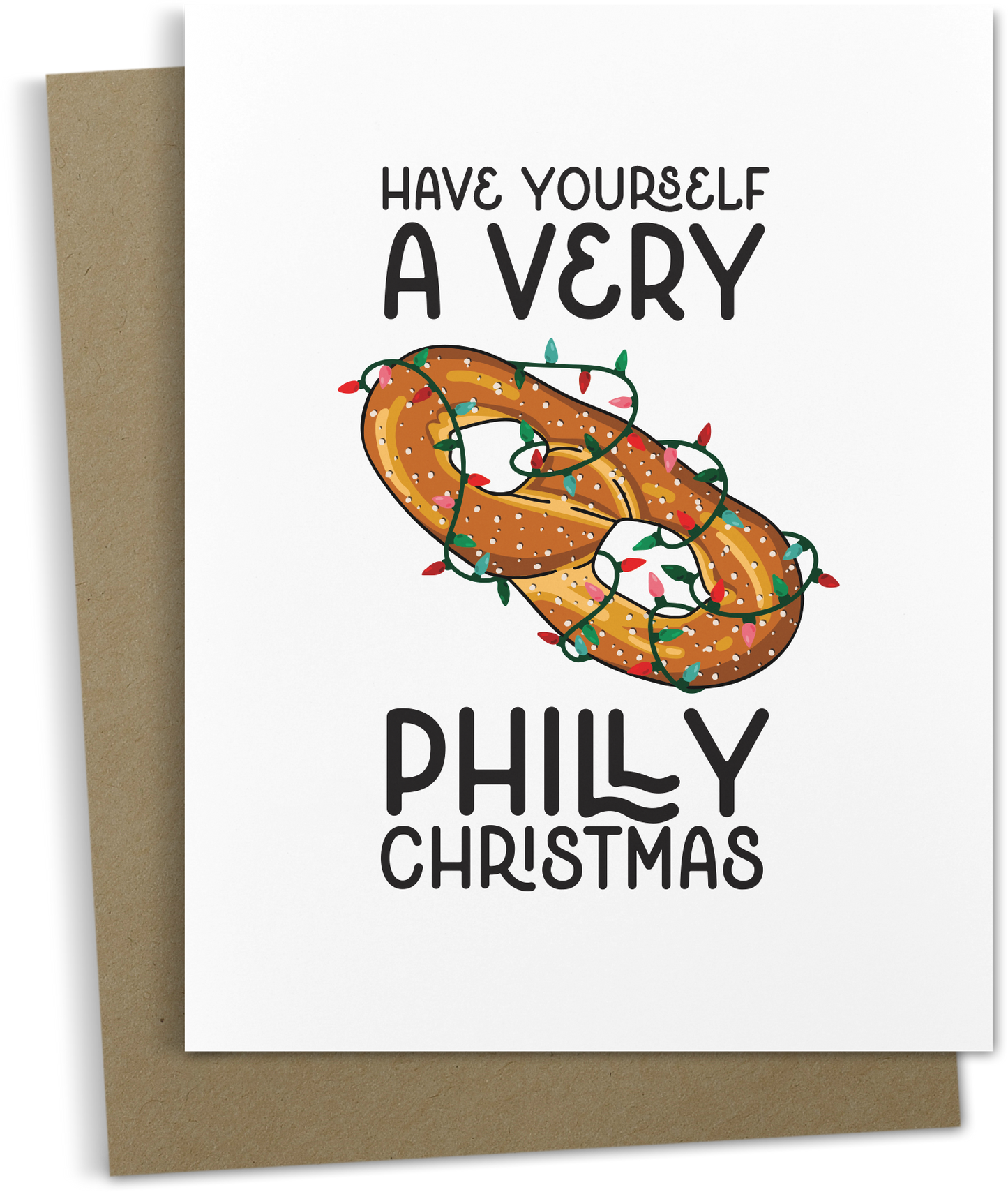 soft pretzel have a very philly christmas card