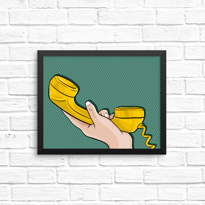 retro yellow phone 8x10 print