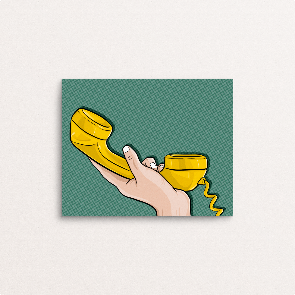 retro yellow phone 8x10 print