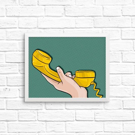 retro yellow phone 8x10 print