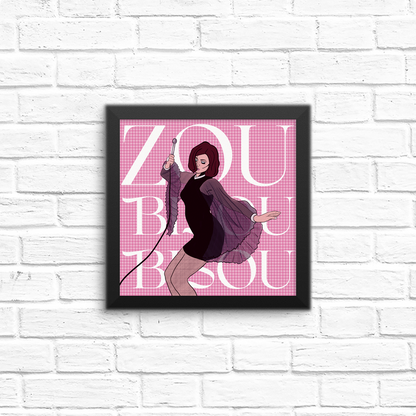 zou bisou bisou mad men 8x8 print