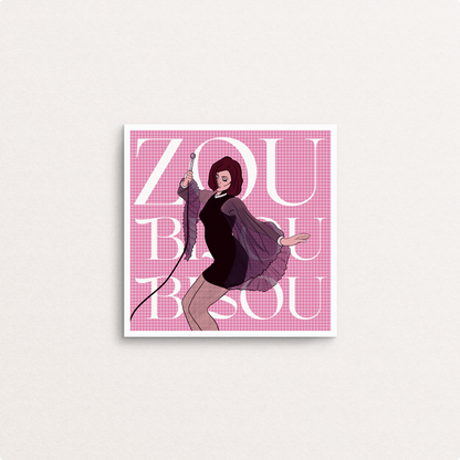 zou bisou bisou mad men 8x8 print