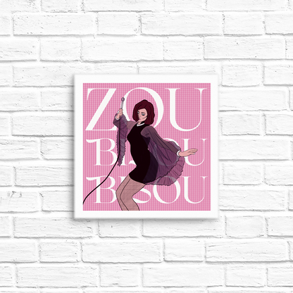 zou bisou bisou mad men 8x8 print